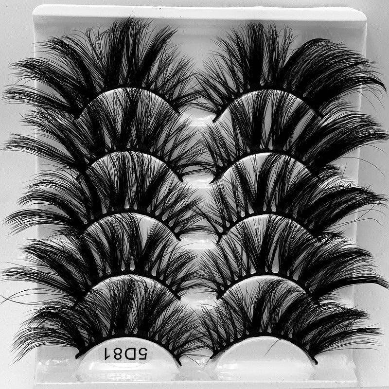 5D 25mm Mink Eyelashes, 5 Pairs, Lengthening & Thickening