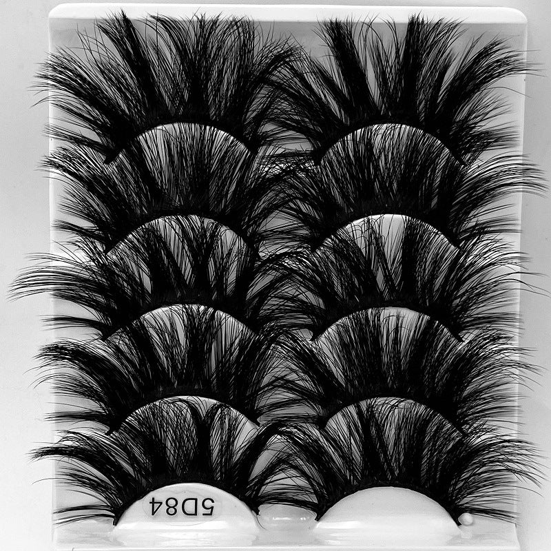 5D 25mm Mink Eyelashes, 5 Pairs, Lengthening & Thickening