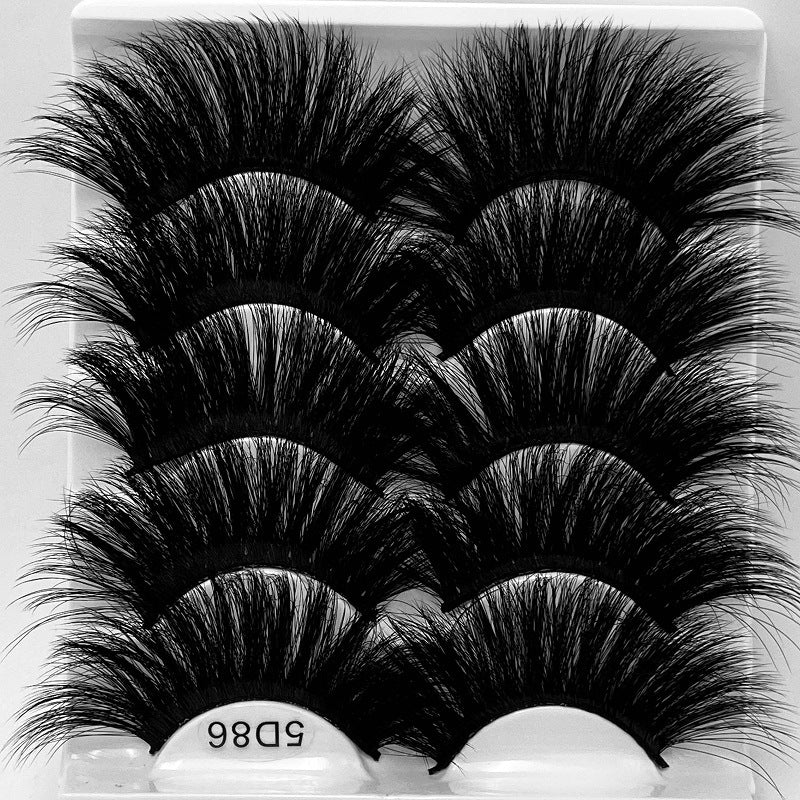 5D 25mm Mink Eyelashes, 5 Pairs, Lengthening & Thickening