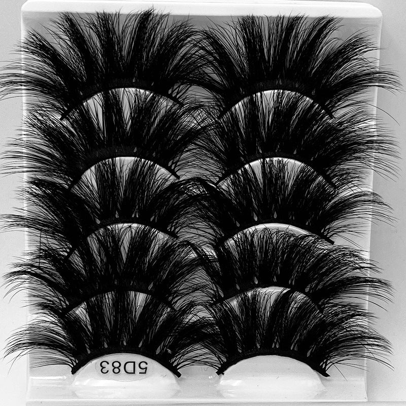 5D 25mm Mink Eyelashes, 5 Pairs, Lengthening & Thickening