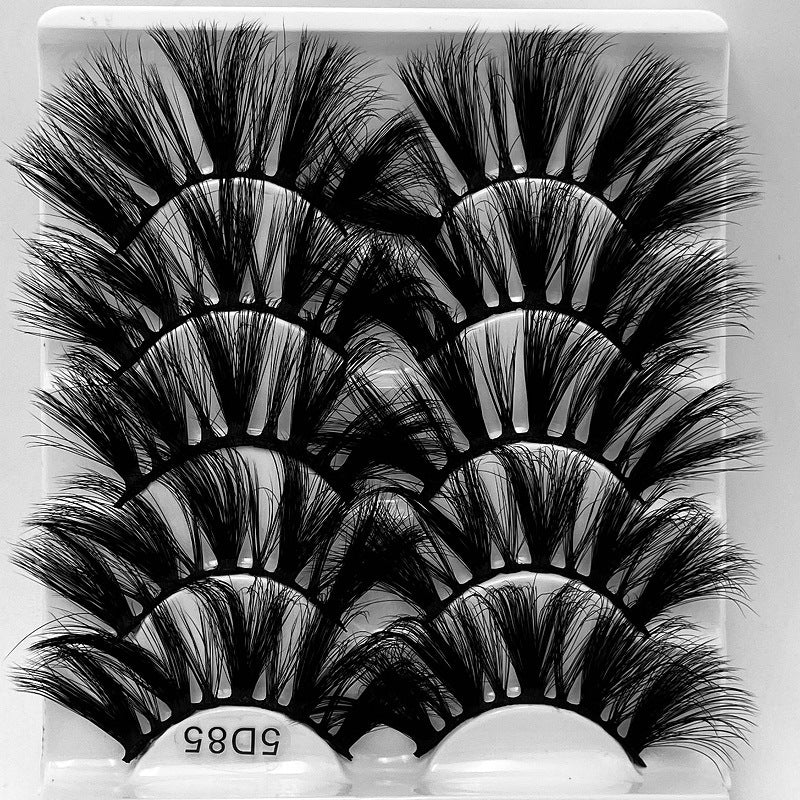 5D 25mm Mink Eyelashes, 5 Pairs, Lengthening & Thickening